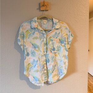 Cloth & Stone Floral Button-Up Shirt Linen S